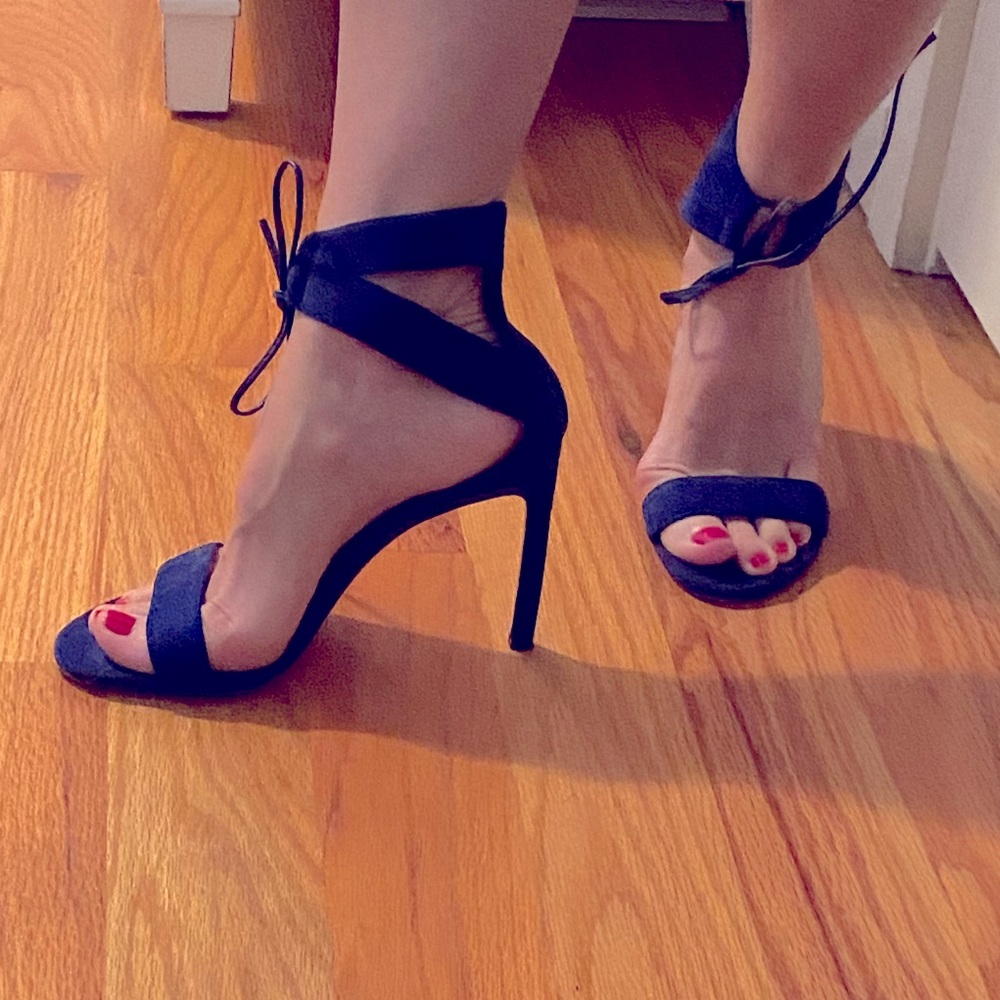 Stuart Weitzman Dark Blue Heeled Sandals